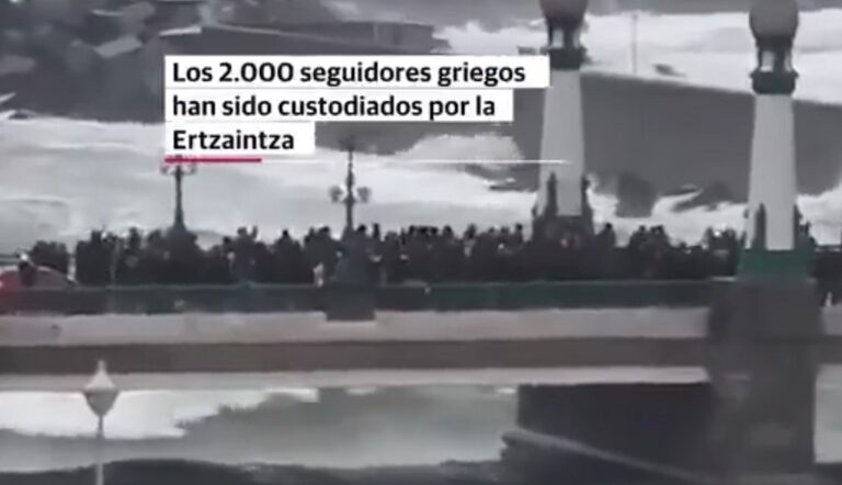 ΠΑΟΚ οπαδοί πορεία στην Ισπανία πλάνα από τα ΜΜΕ