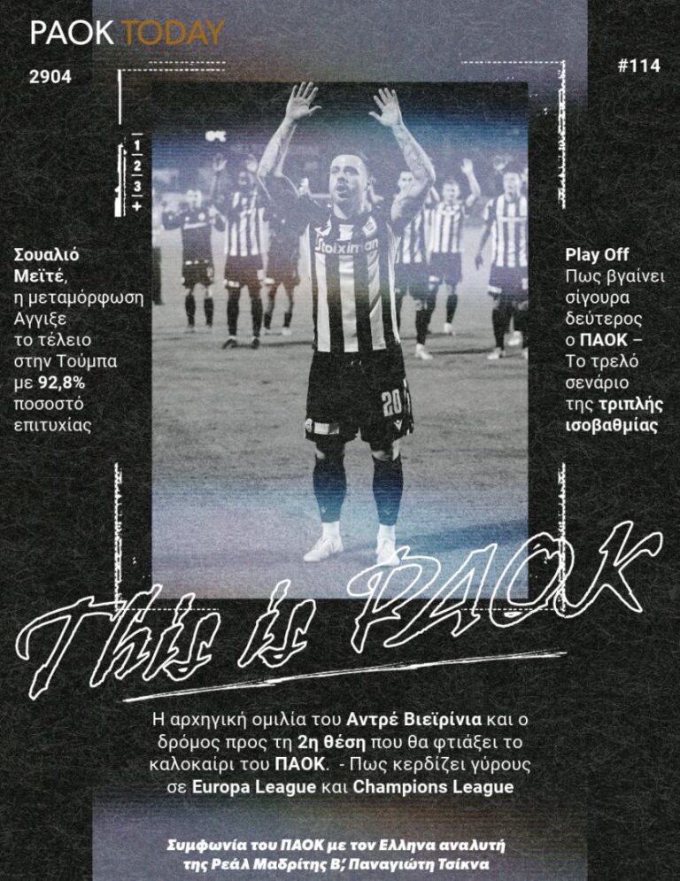 Το πρωτοσέλιδο του PAOKTODAY Τρίτη 29 Απρίλιου 2025