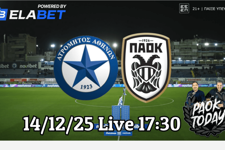 Ατρόμητος - ΠΑΟΚ LIVE: Pre Game, Περιγραφή, Κριτική παικτών by PAOK Today