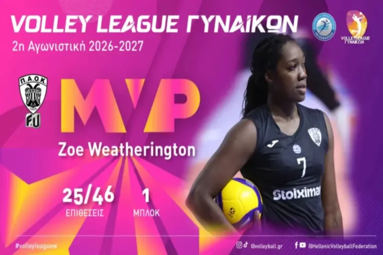 MVP της αγωνιστικής η Γουεδέρινγκτον του ΠΑΟΚ!